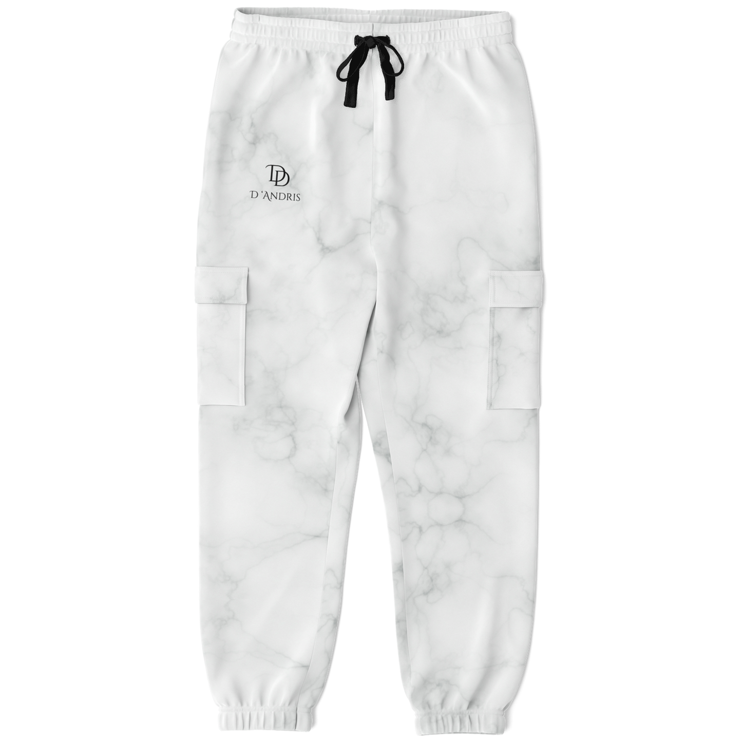 White Marble Cargo Sweatpants