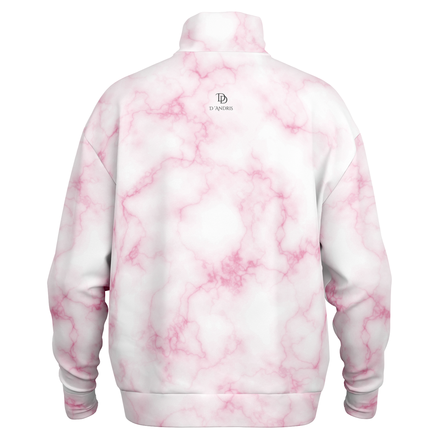 Pink Marble Heavyweight Over-sized Quarter Zip Sweatshirt