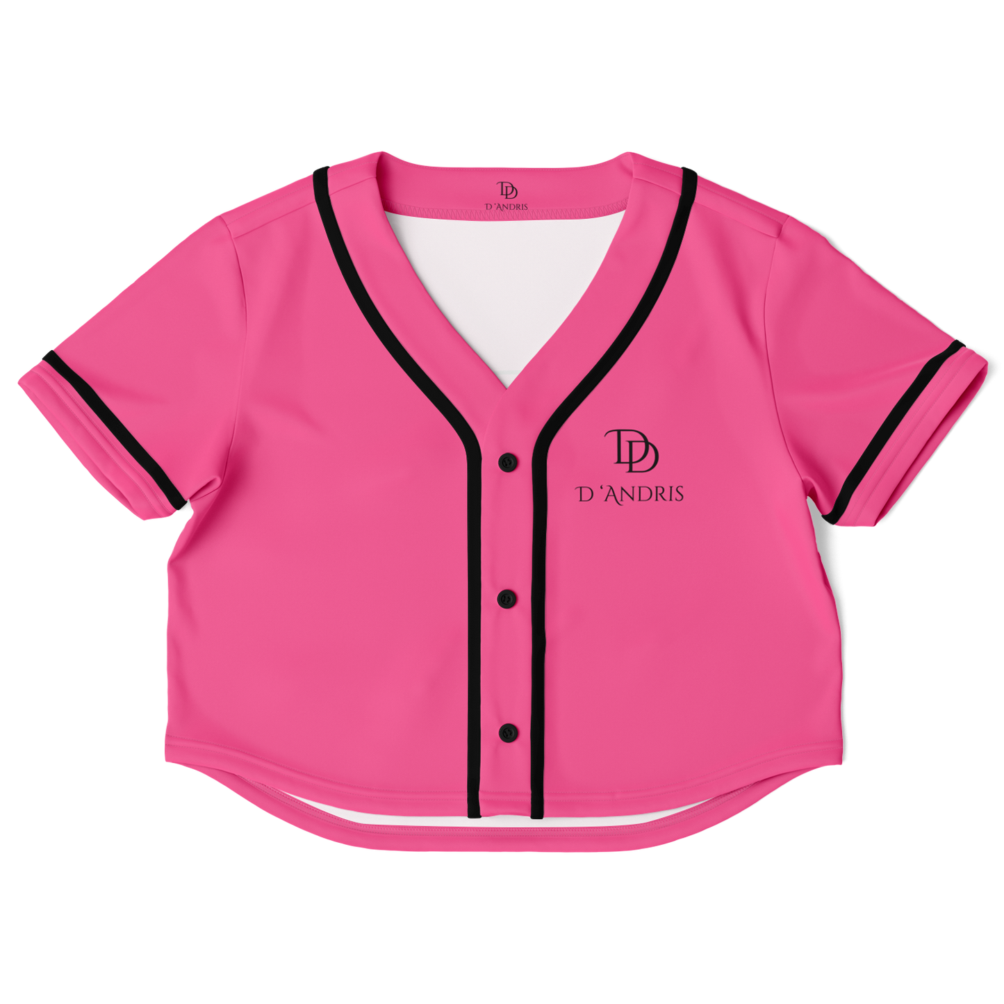 Pink Cropped Baseball Jersey