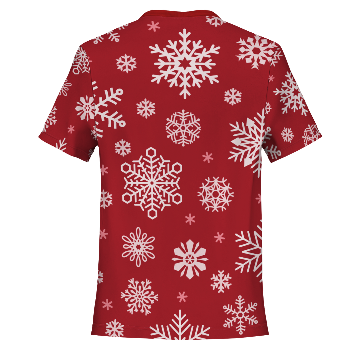 Red Snowfall Christmas Pocket T-shirt