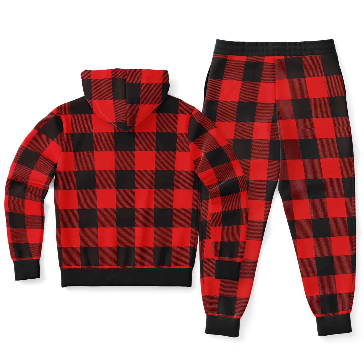 Plaid Zip-Up Hoodie & Jogger