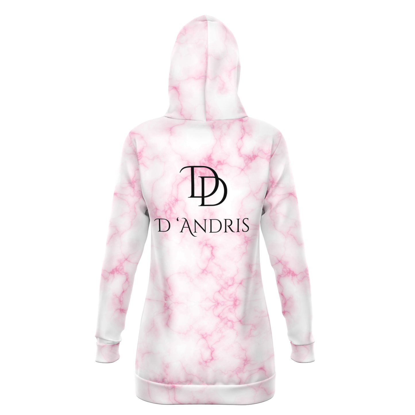 Pink Marble Longline Hoodie