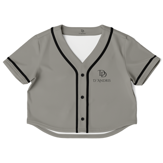 Gray Cropped Baseball Jersey