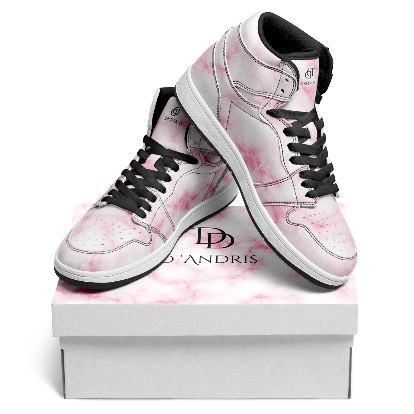 pink Marble High Top Shoes