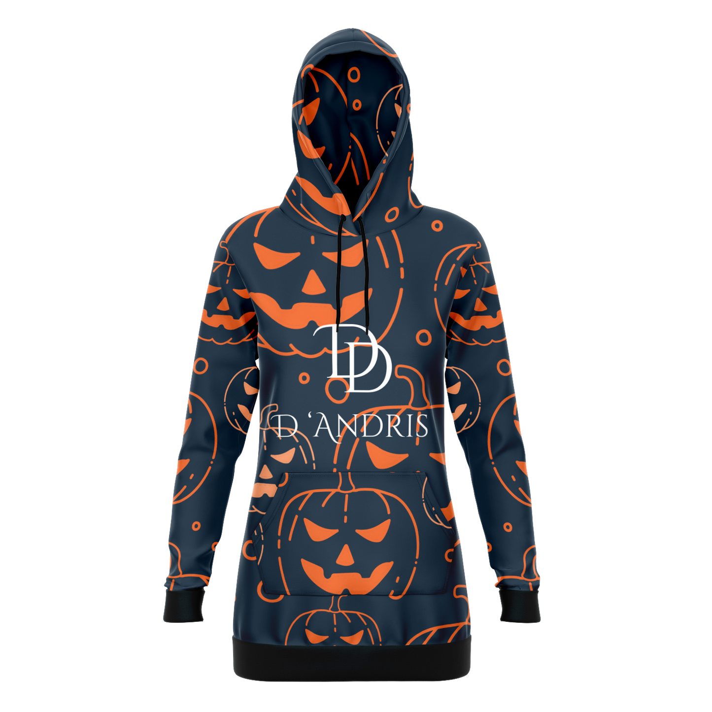 Halloween Jack-O-Lantern Longline Hoodie