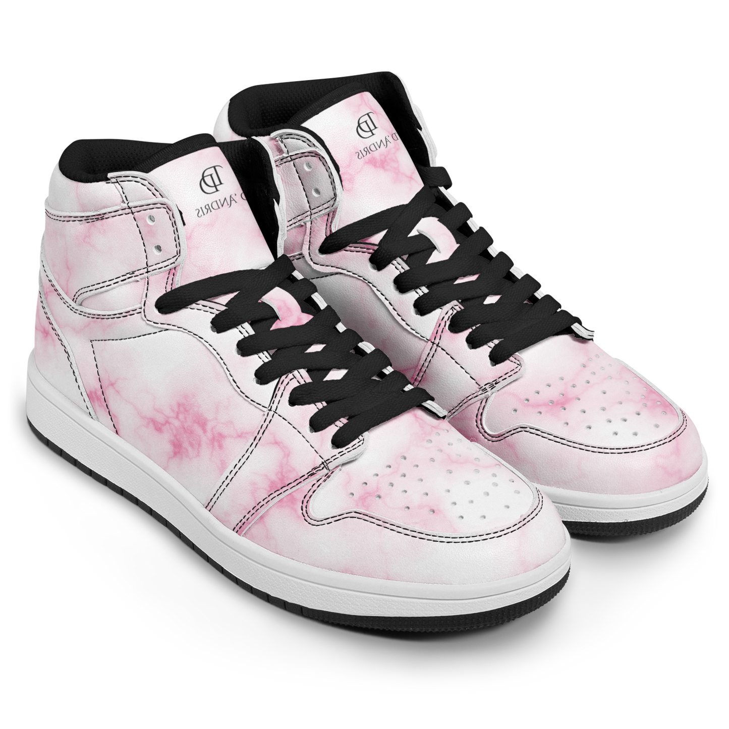 pink Marble High Top Shoes