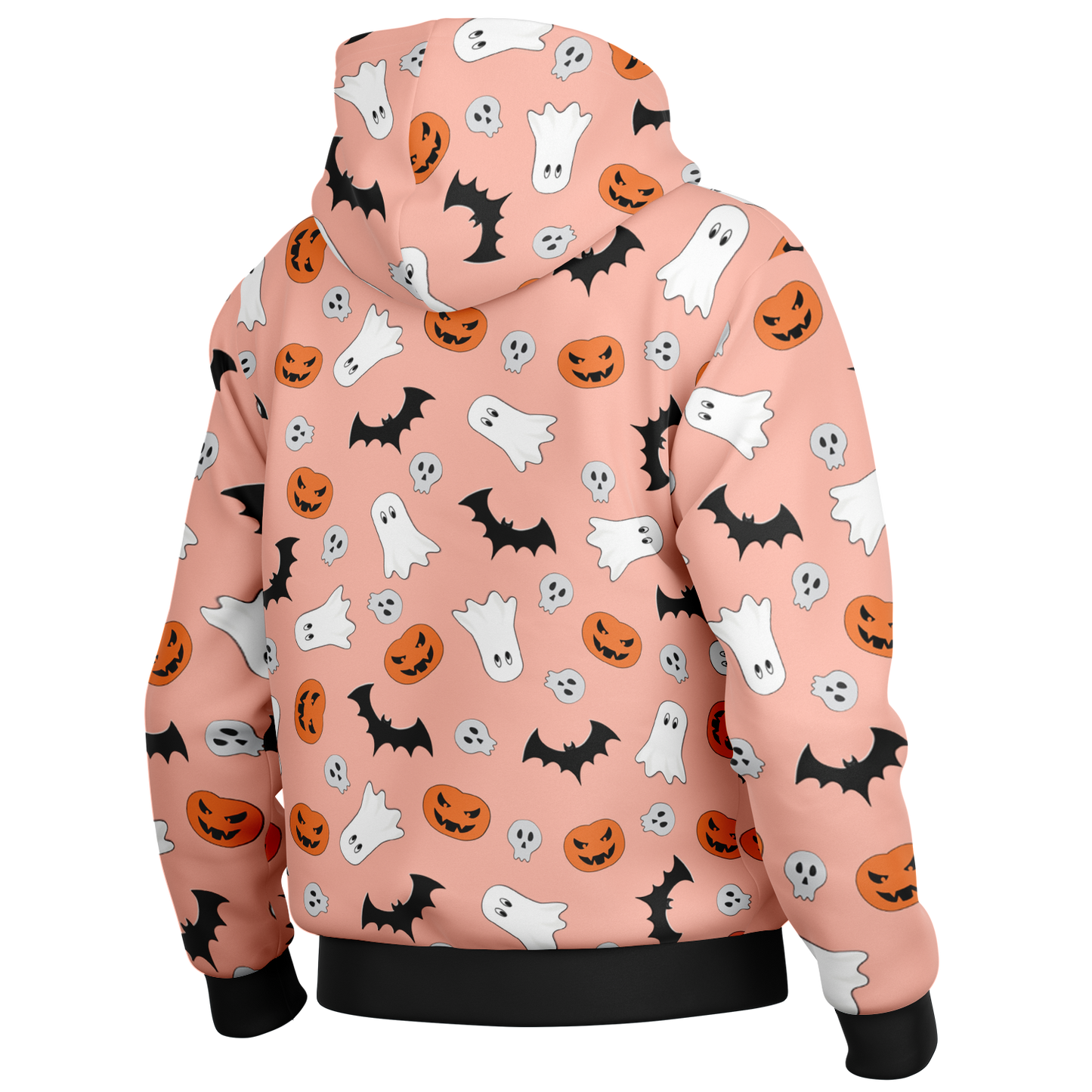 Halloween Boo Hooded Baseball Jacket