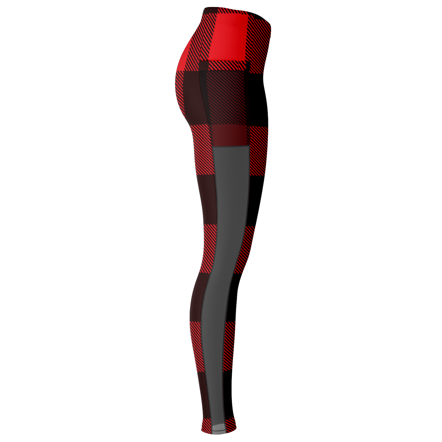 Plaid Mesh Pocket Legging