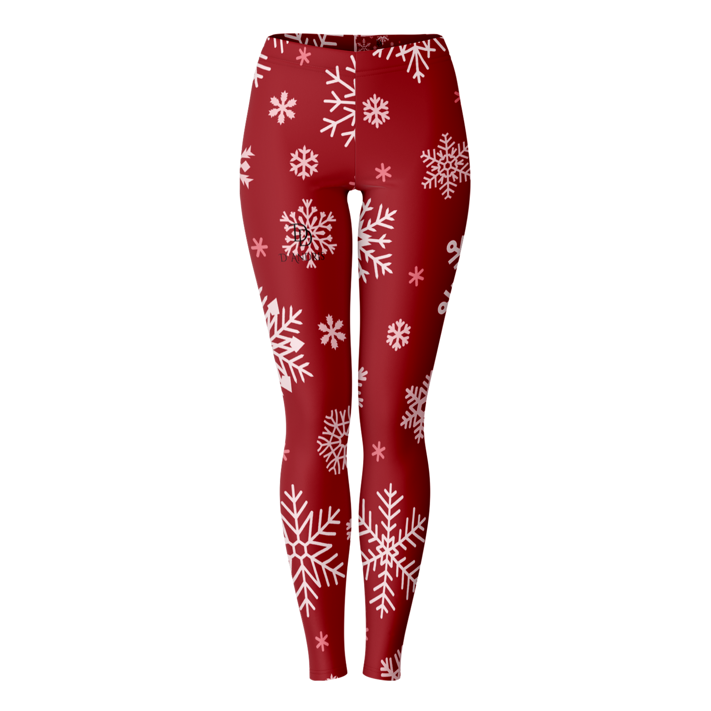 Red Snowfall Christmas Leggings