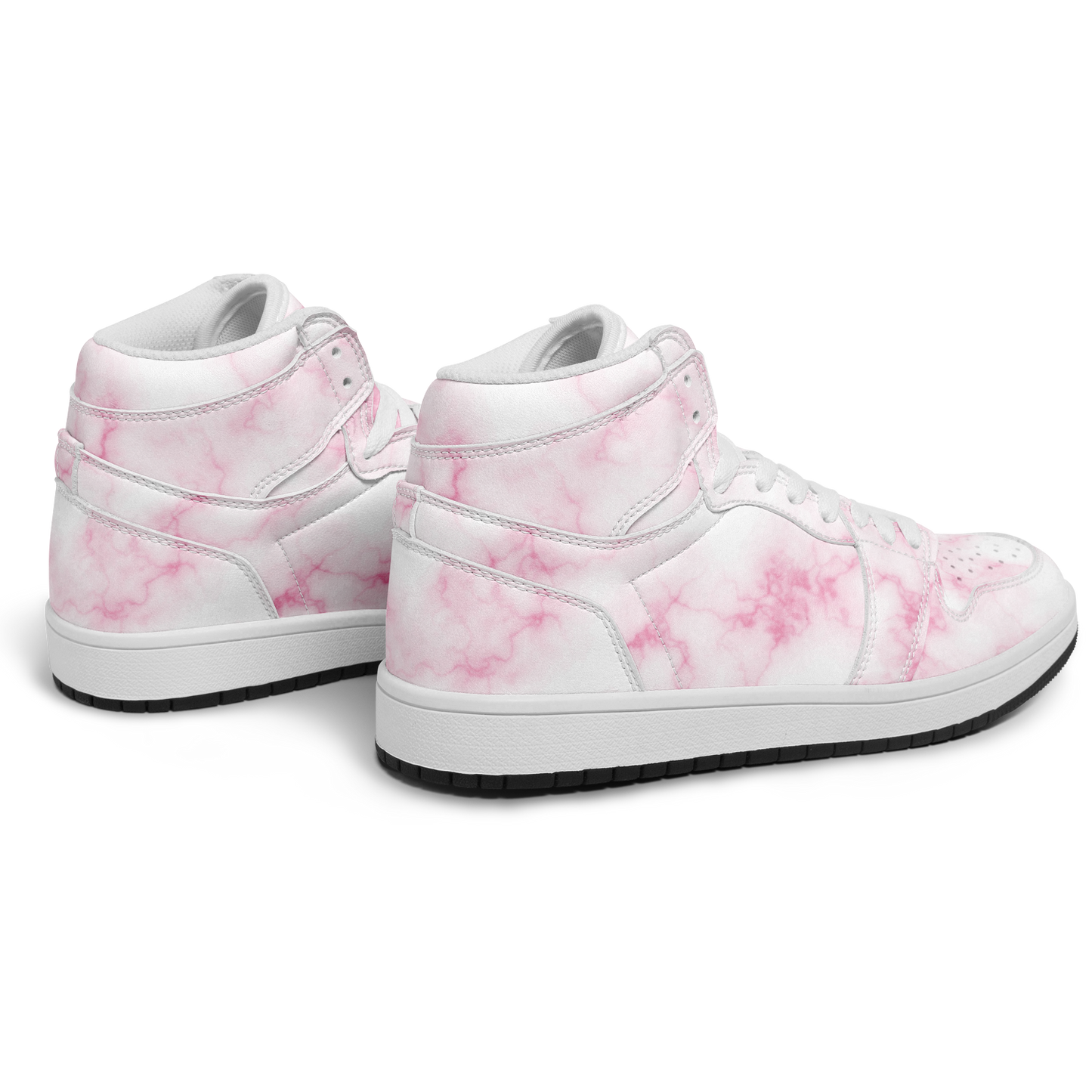 Pink Marble High Top Shoes