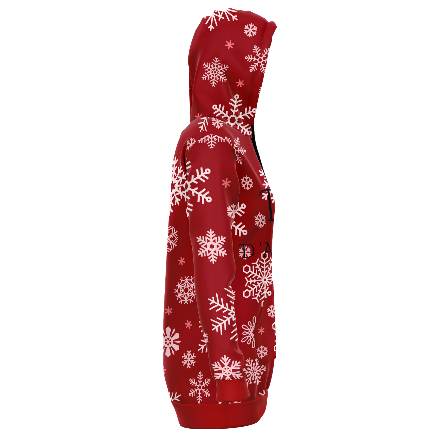 Red Snowfall Christmas Longline Hoodie
