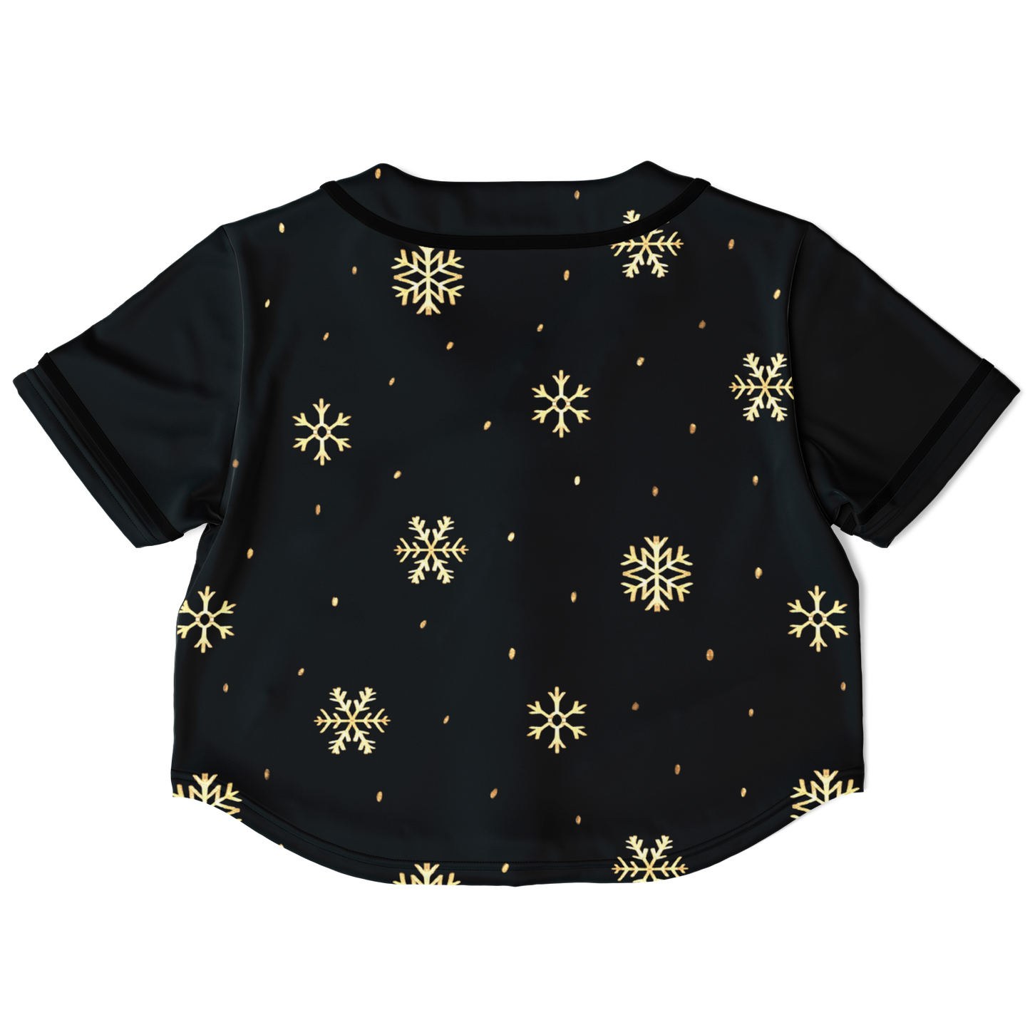 Black & Gold Christmas Cropped Baseball Jersey