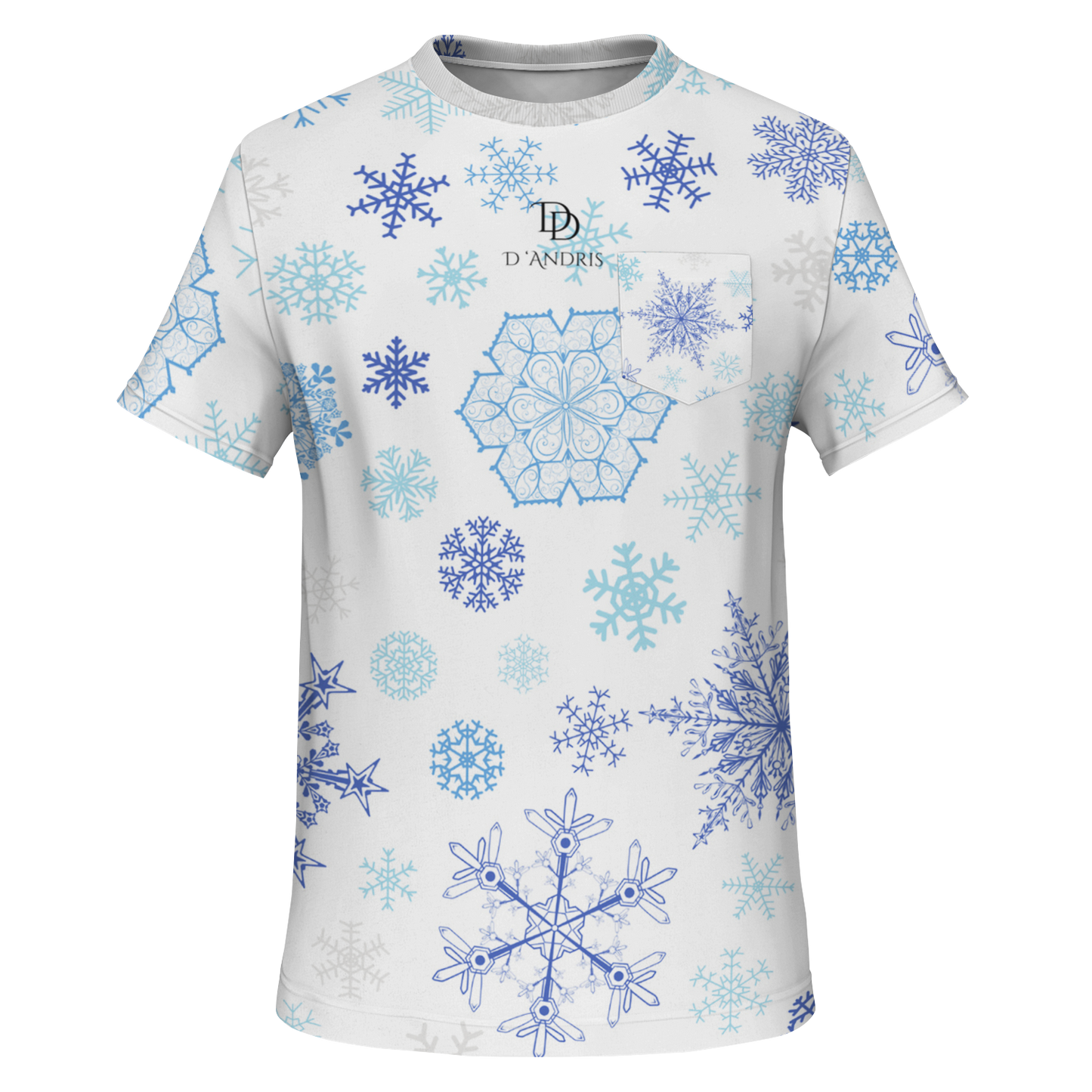 White Snowfall Christmas Pocket T-shirt