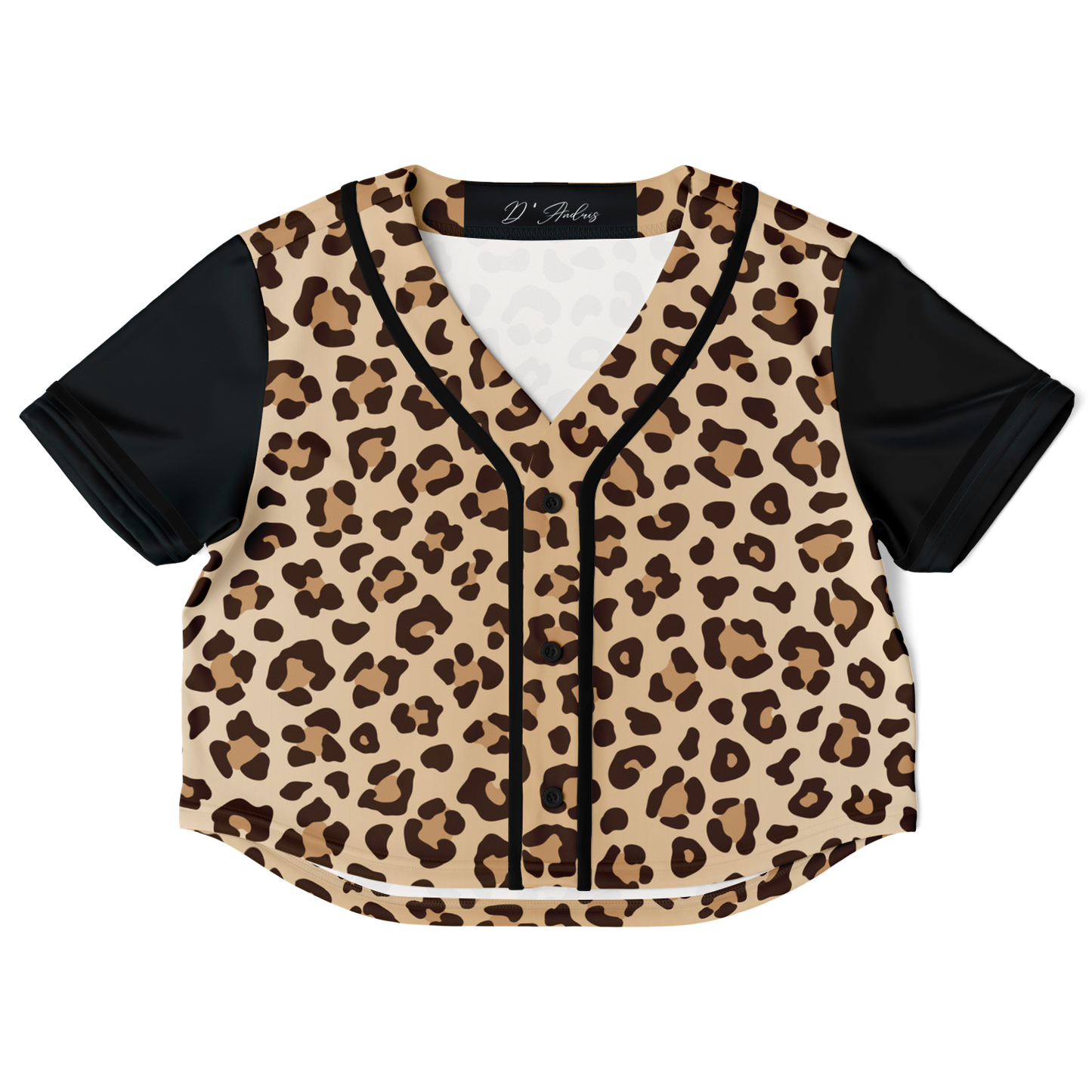 Leopard Cropped Baseball Jersey