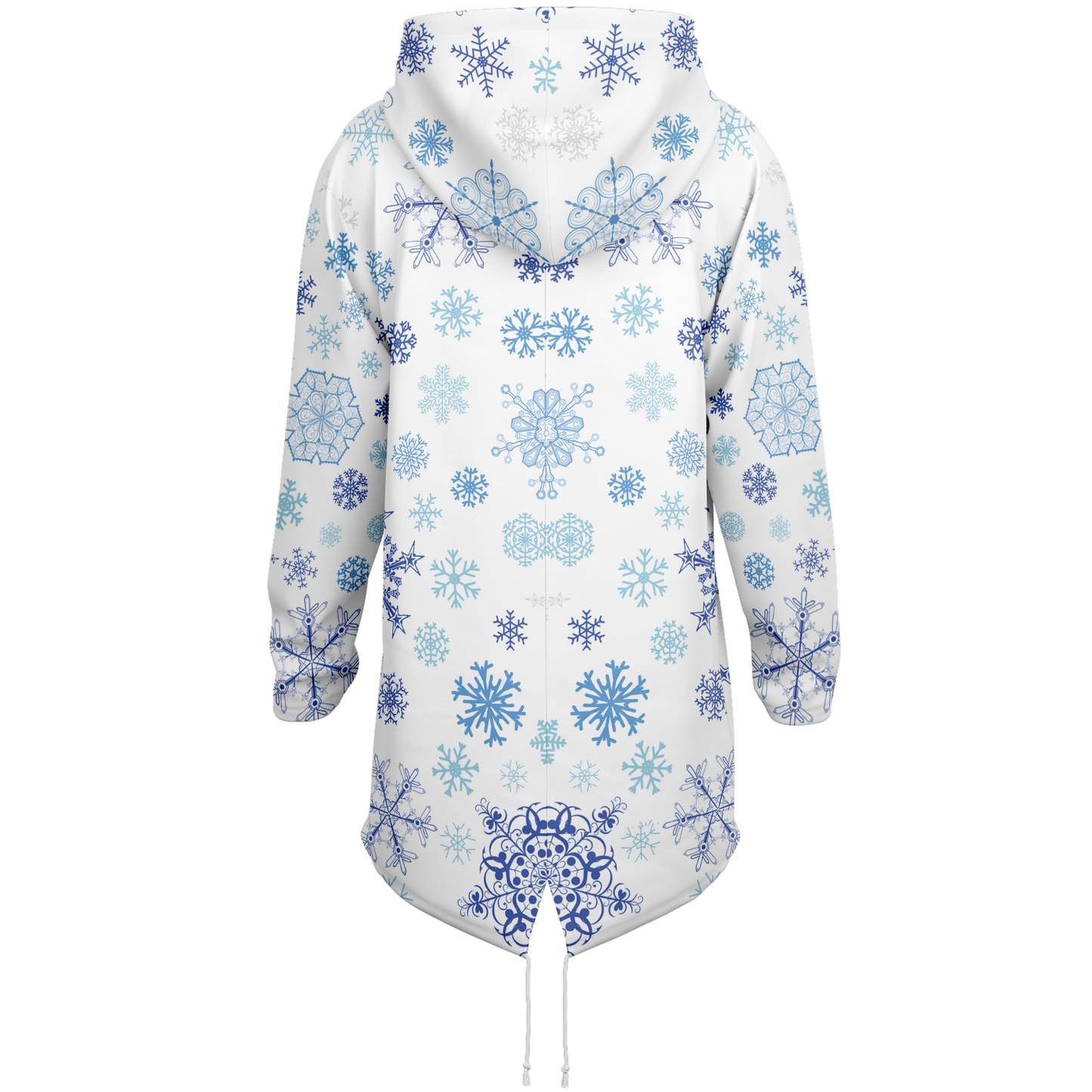 White Snowfall Christmas  Heavyweight Elongated Hoodie