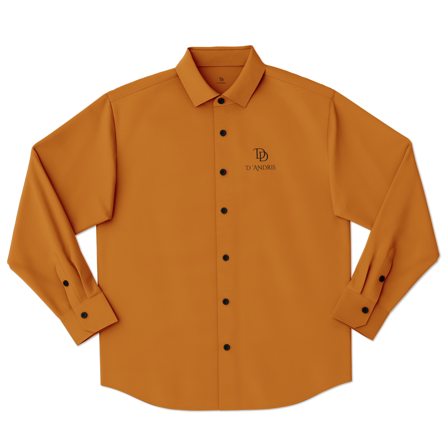 Orange Long Sleeve Button Down Shirt