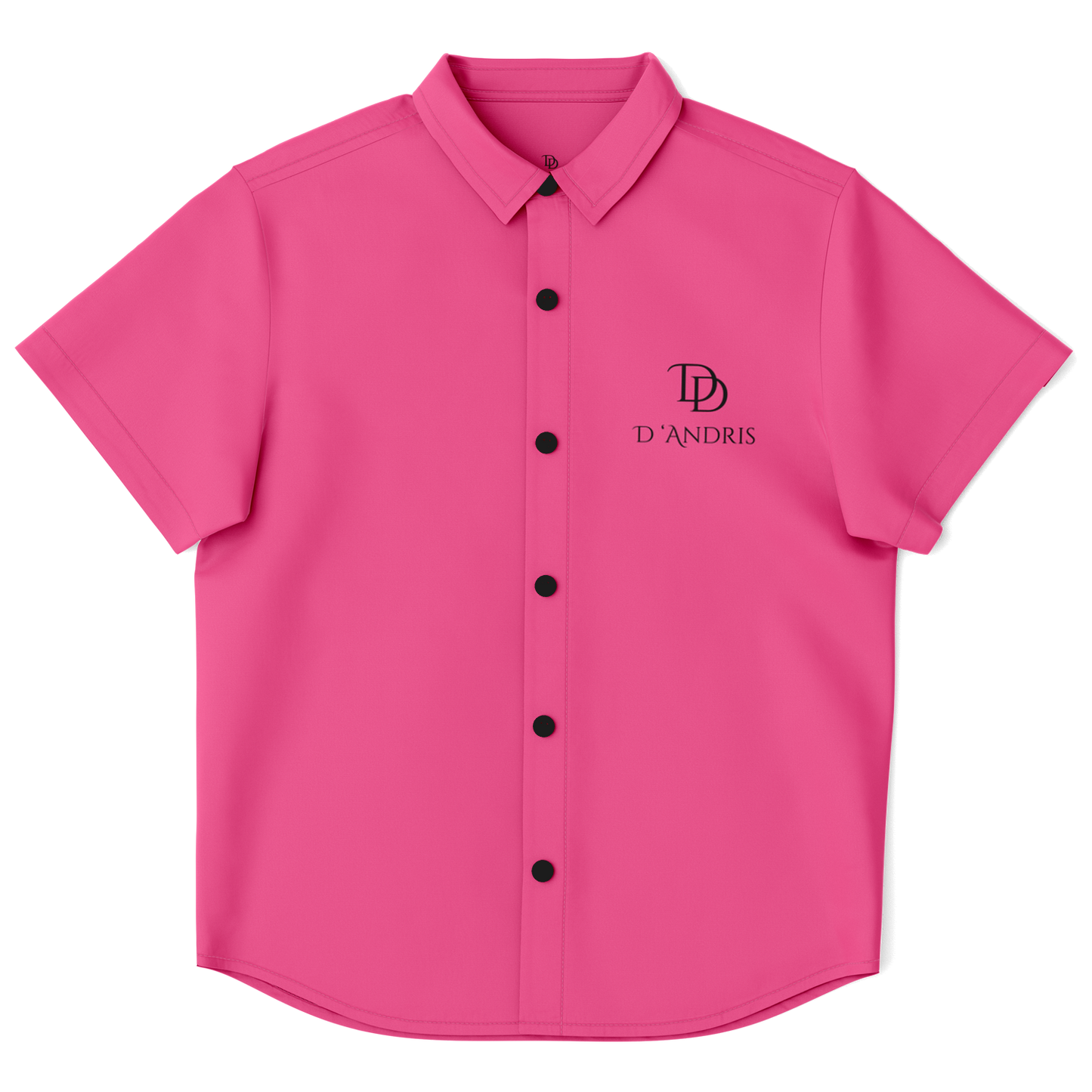 Pink Kids/Youth Short Sleeve Button Down Shirt