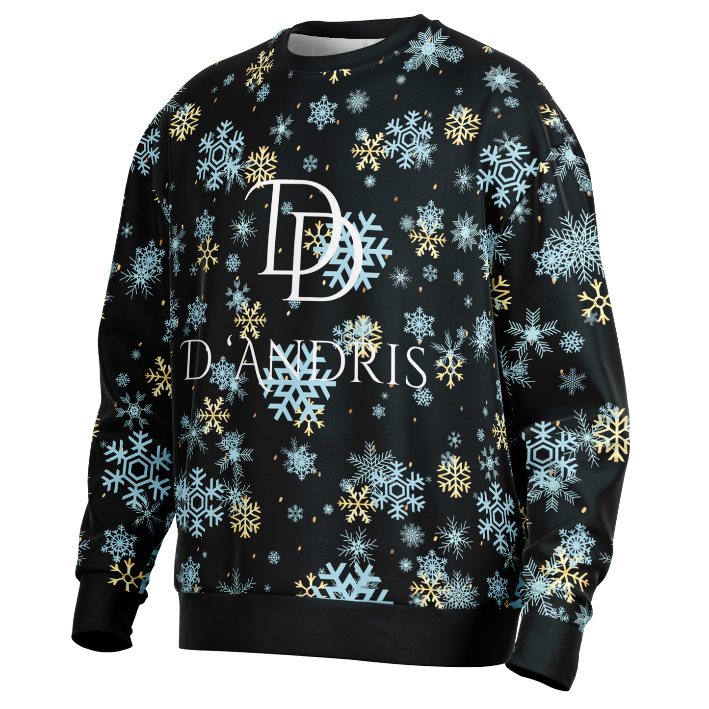 Black Snowfall Christmas Heavyweight Oversize Sweatshirt