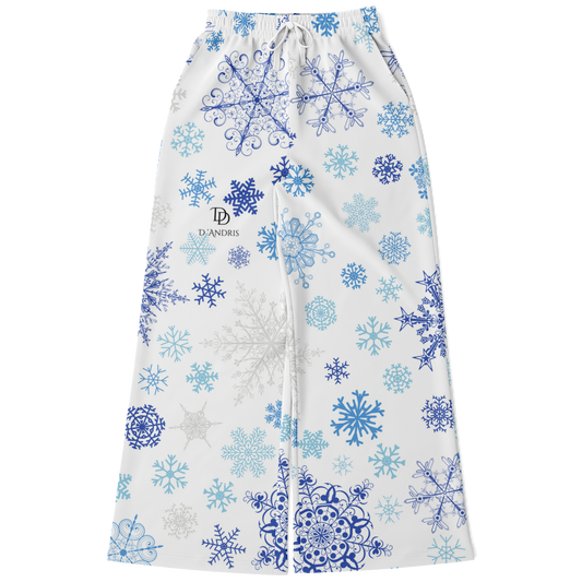 White Snowfall Christmas Flare Jogger