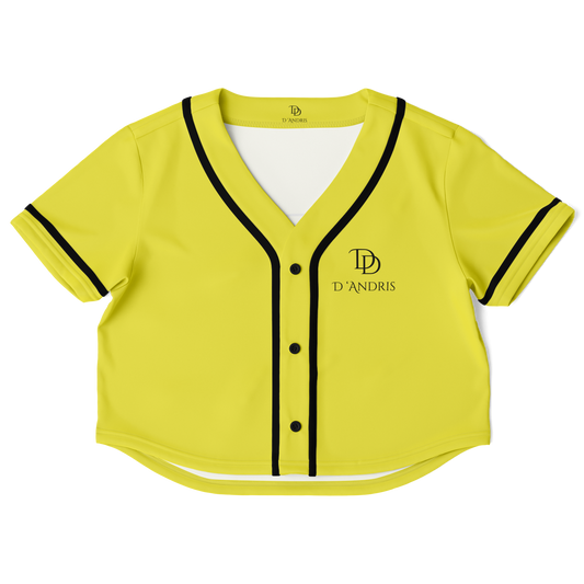 Yellow Cropped Baseball Jersey