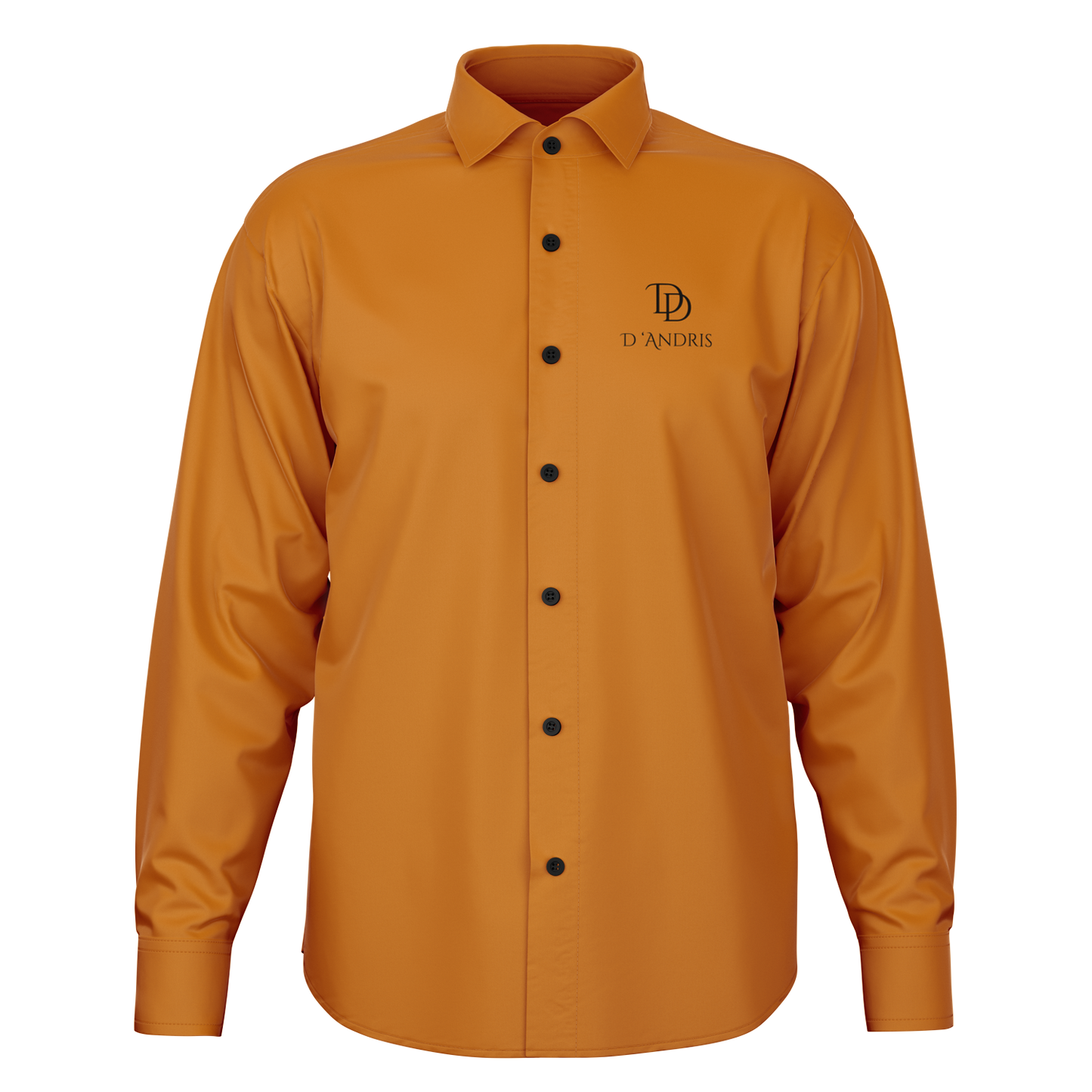 Orange Long Sleeve Button Down Shirt