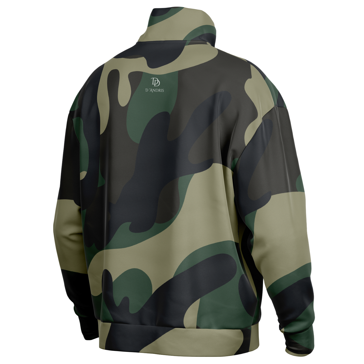 Camo Heavyweight Over-sized Quarter Zip Sweatshirt