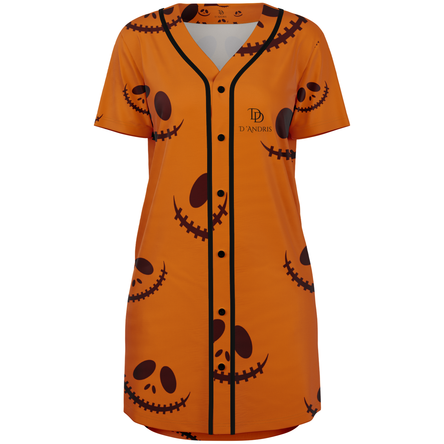 Halloween Jack's Smile Baseball Jersey Dress