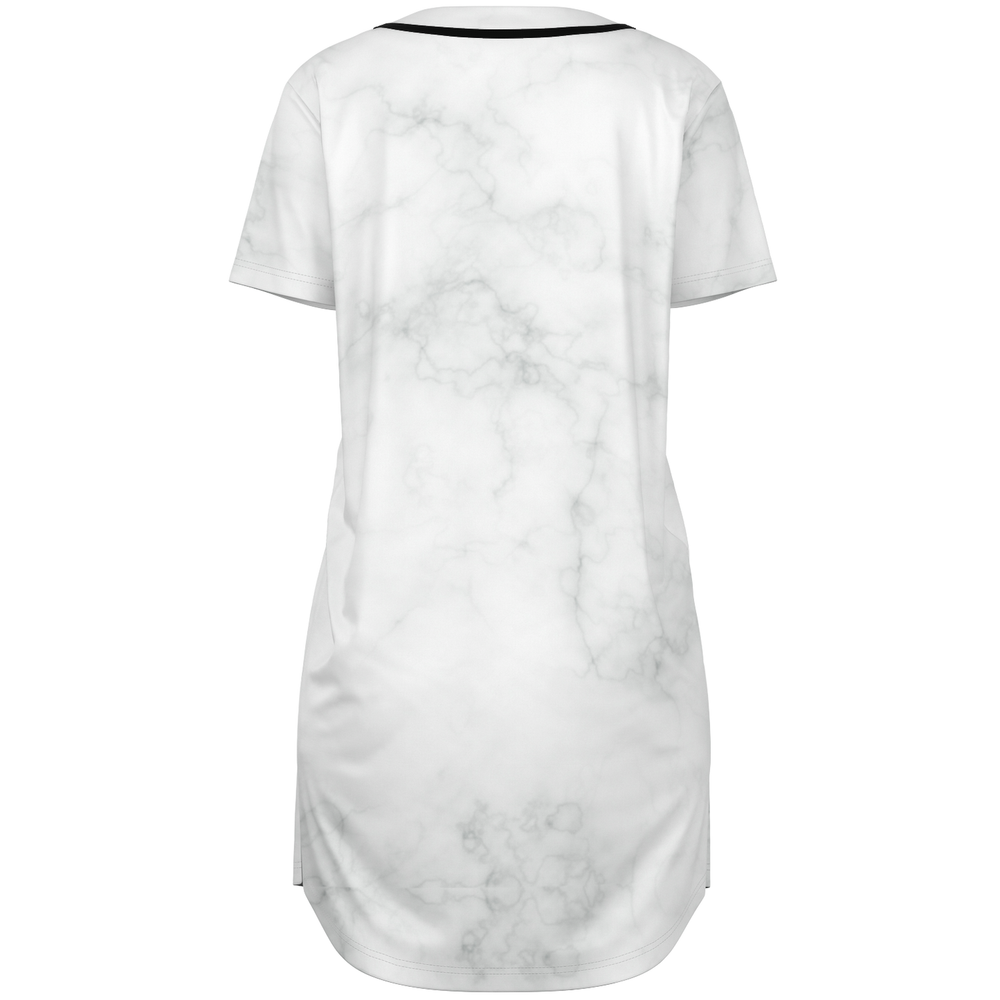 White Marble Baseball Jersey Dress