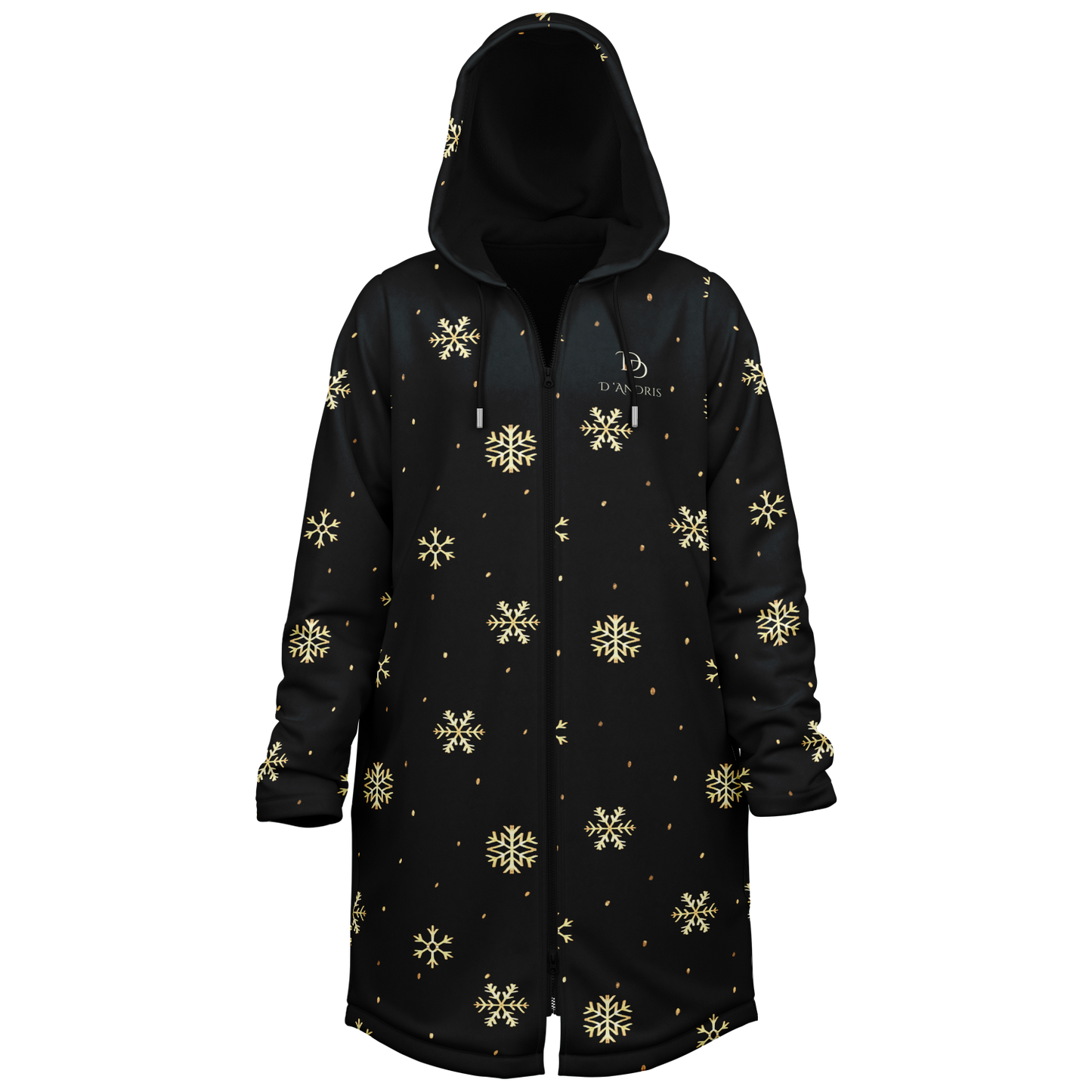 Black & Gold Christmas Zipper Cloak