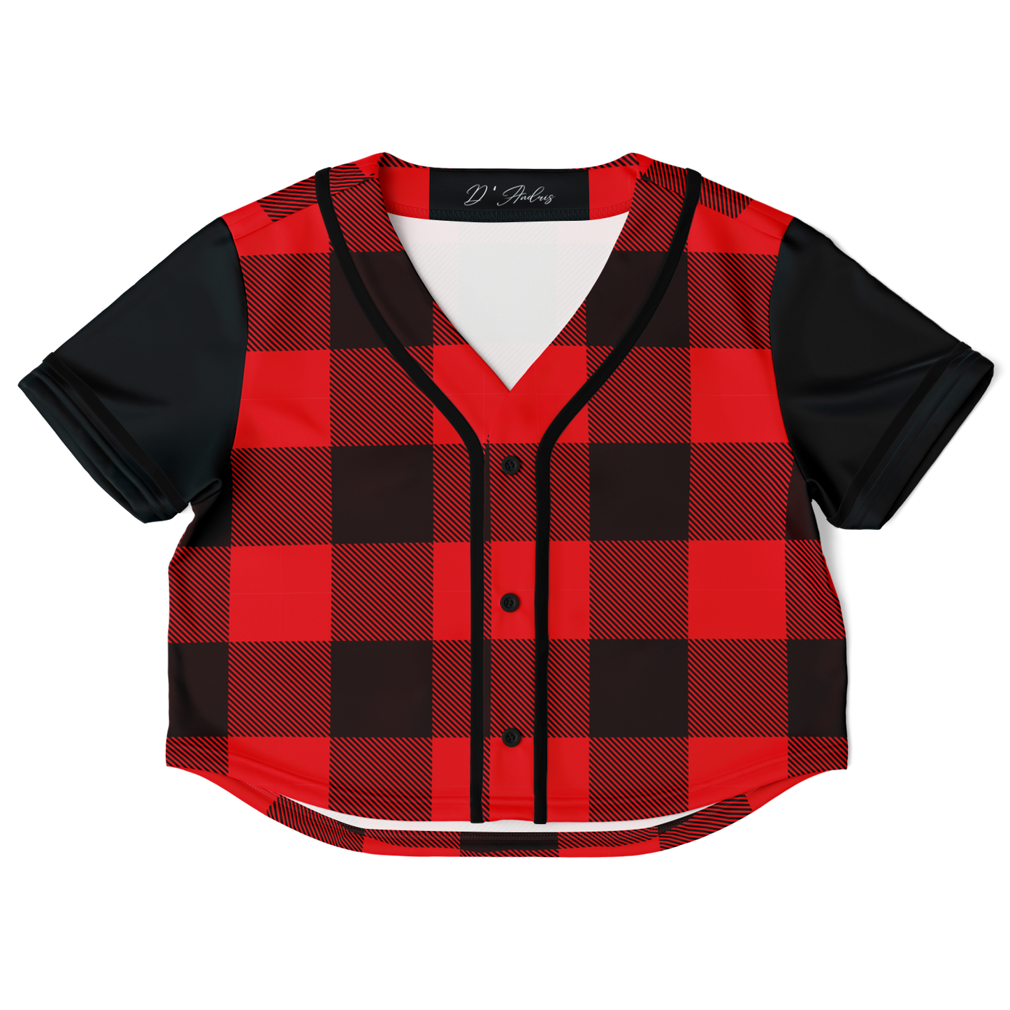 Plaid Cropped Baseball Jersey