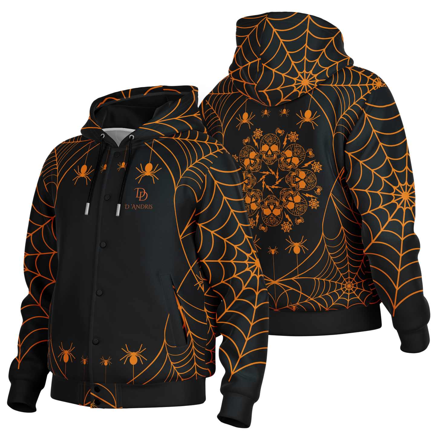 Halloween Web Hooded Baseball Jacket