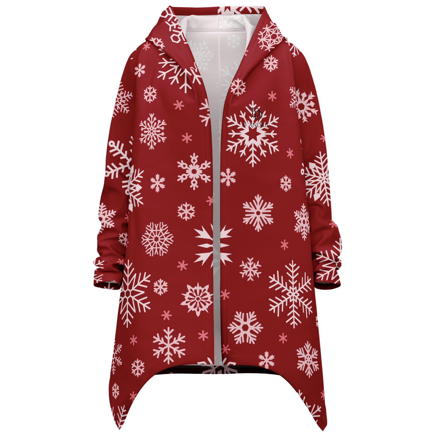 Red Snowfall Christmas Heavyweight Elongated Cloak