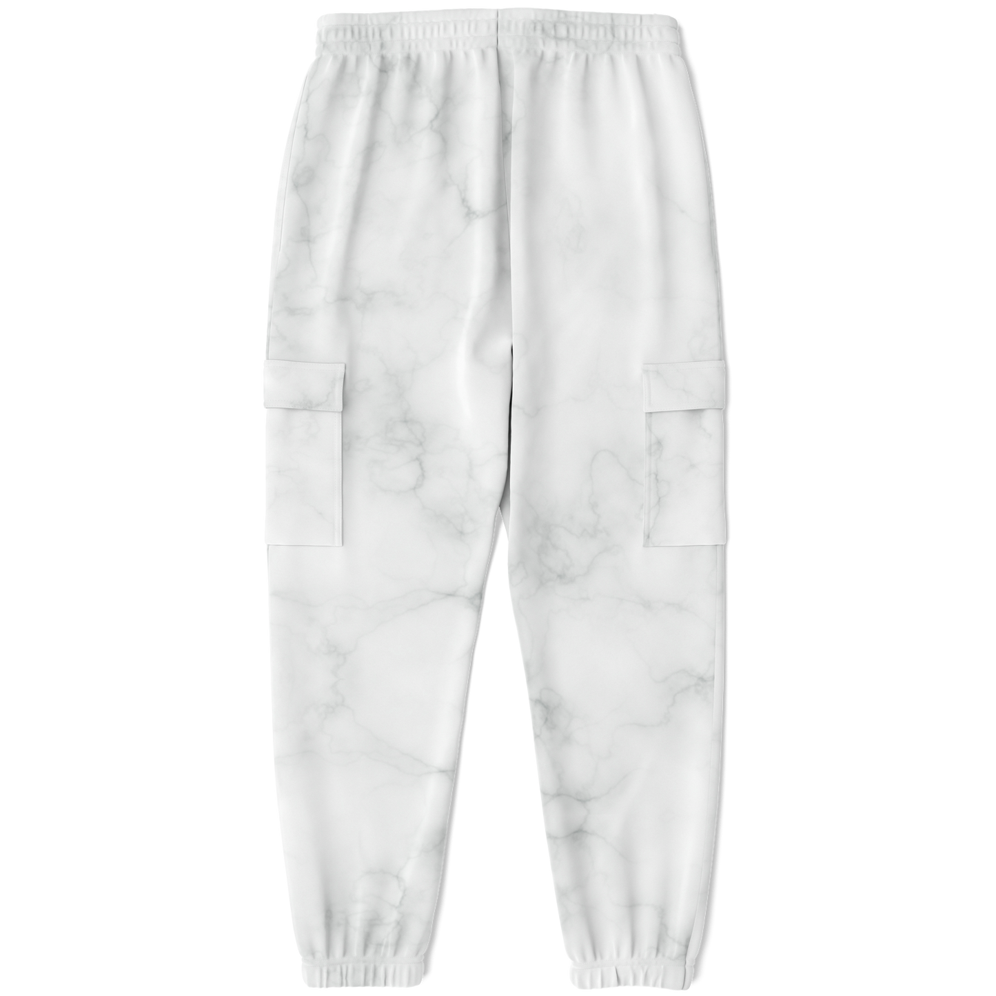 White Marble Cargo Sweatpants