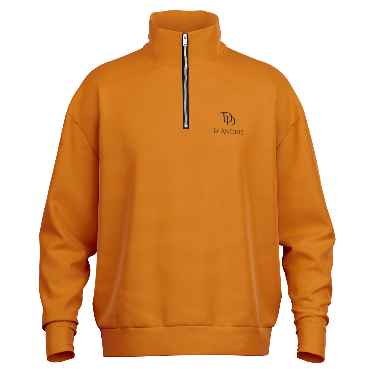 Orange Heavyweight Over-sized Quarter Zip Sweatshirt