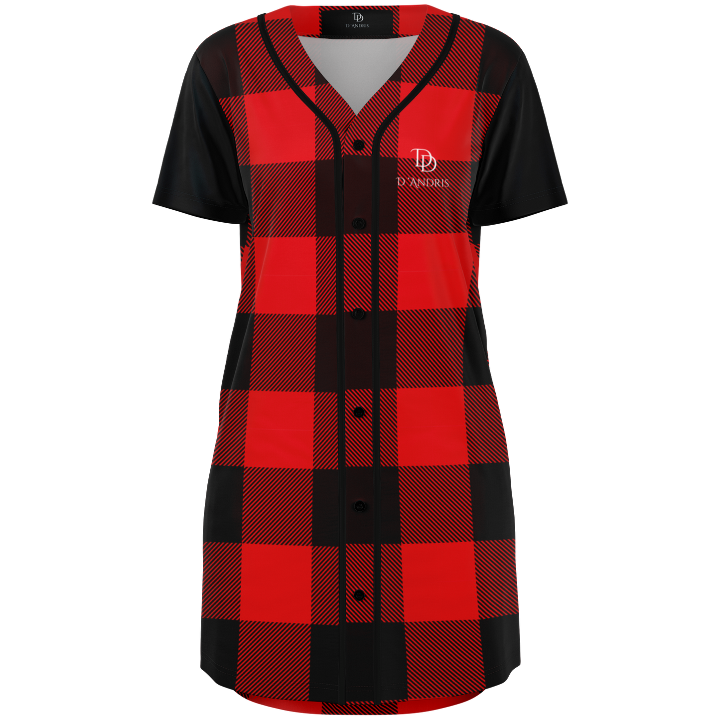 Plaid Baseball Jersey Dress