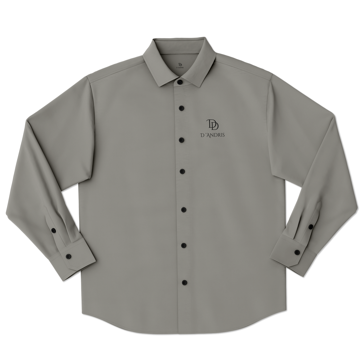 Gray Long Sleeve Button Down Shirt
