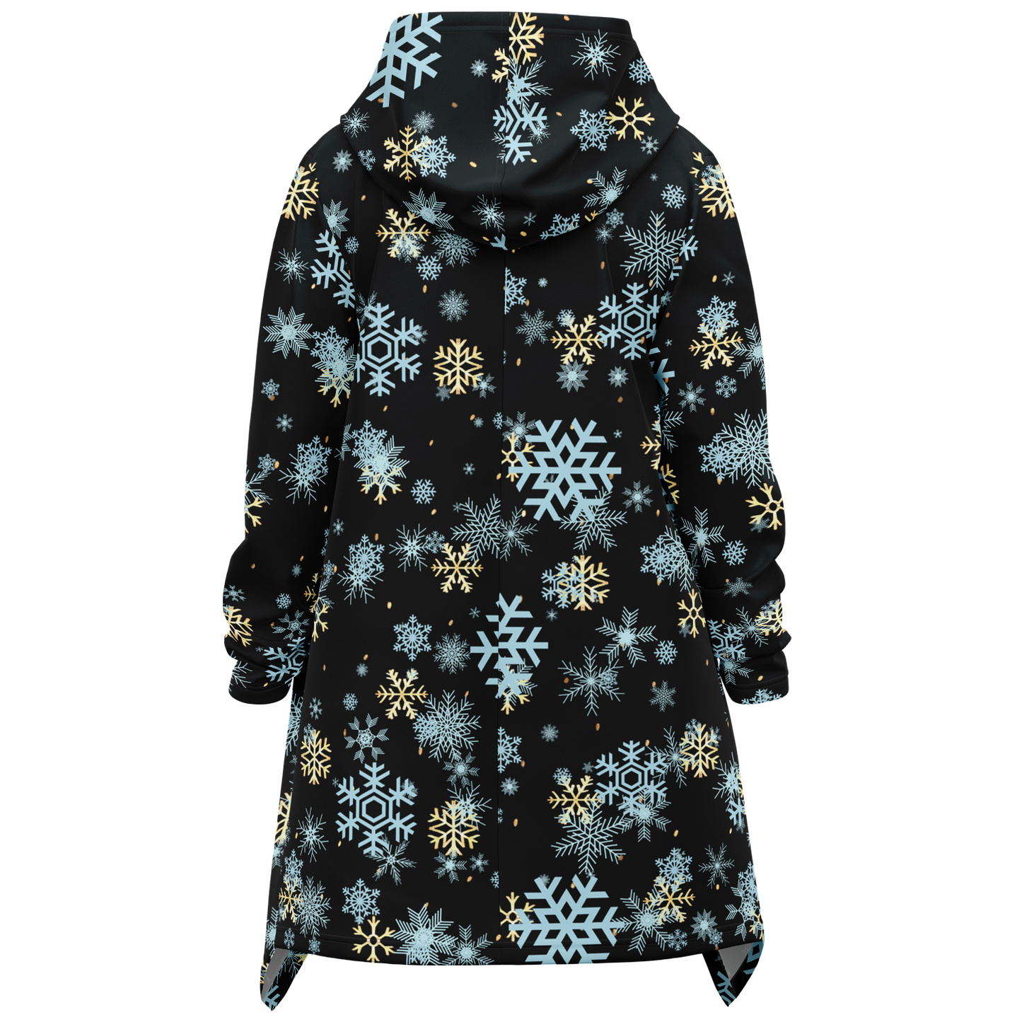 Black Snowfall Christmas Heavyweight Elongated Cloak