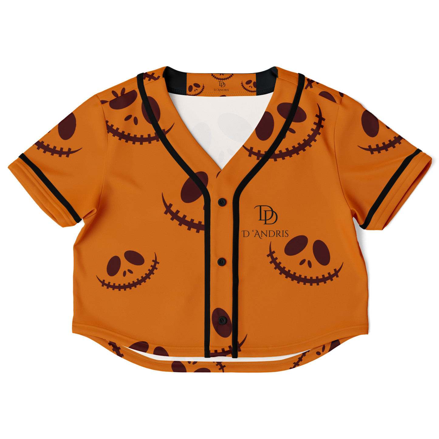 Halloween Jack's Smile Cropped Baseball Jersey