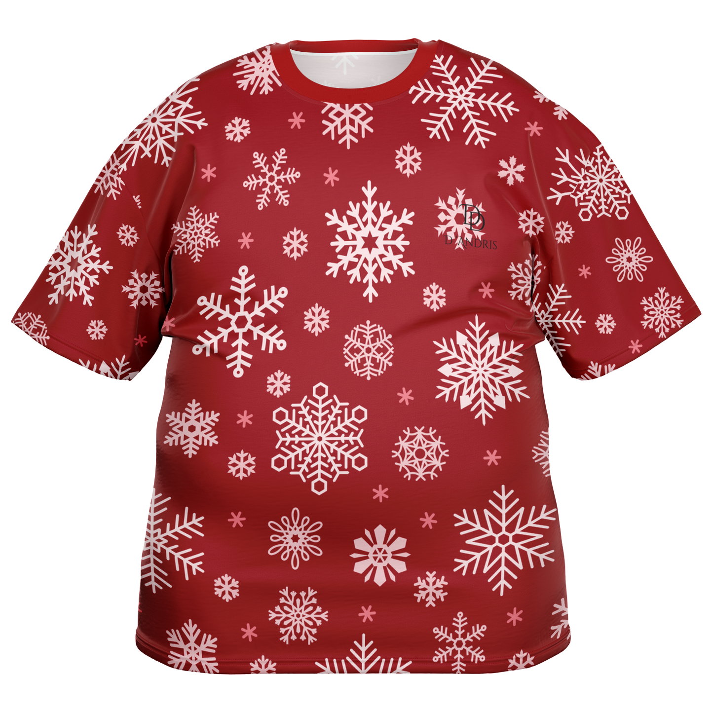 Red Snowfall Christmas Plus-size T-Shirt