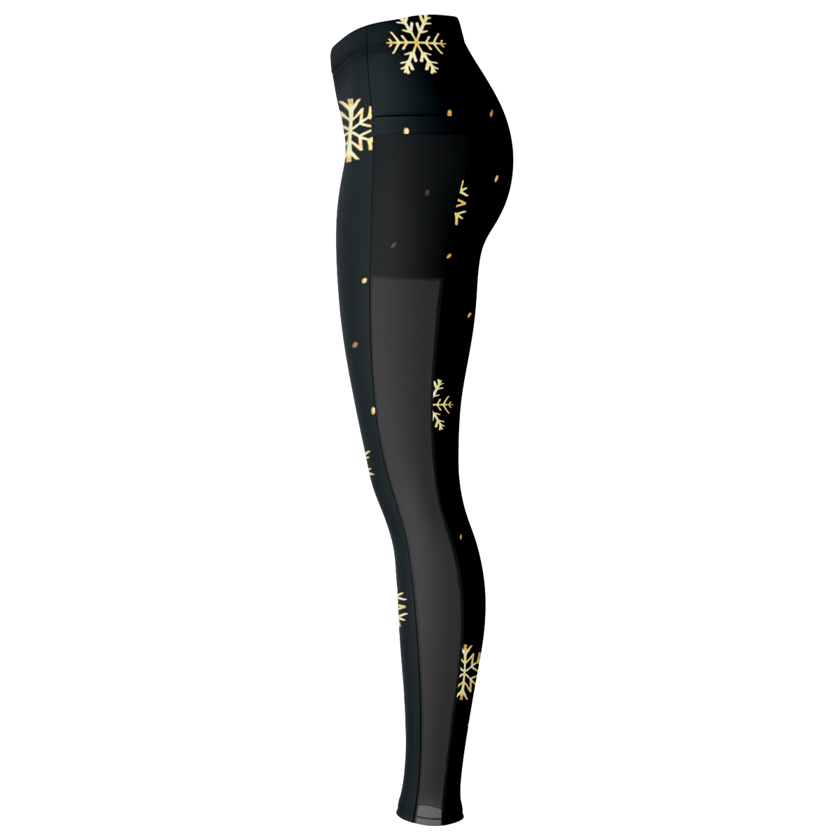 Black & Gold Christmas Mesh Pocket Legging