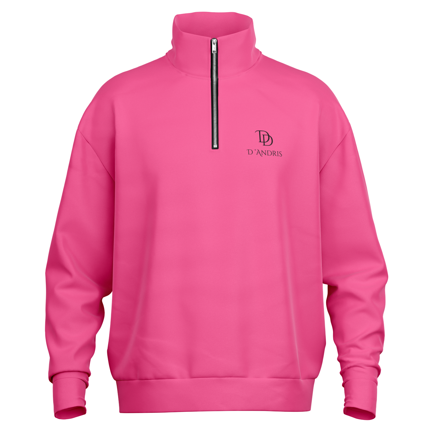 Pink Heavyweight Over-sized Quarter Zip Sweatshirt