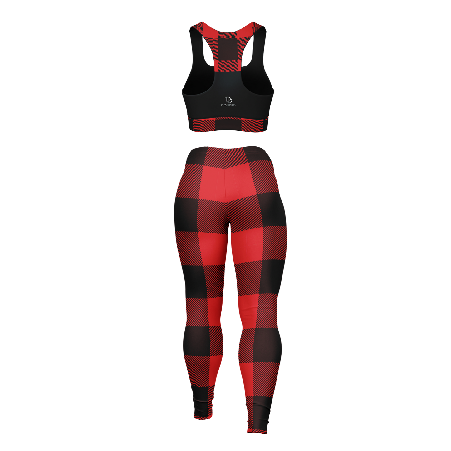 Plaid Padded Sports Bra & Leggings