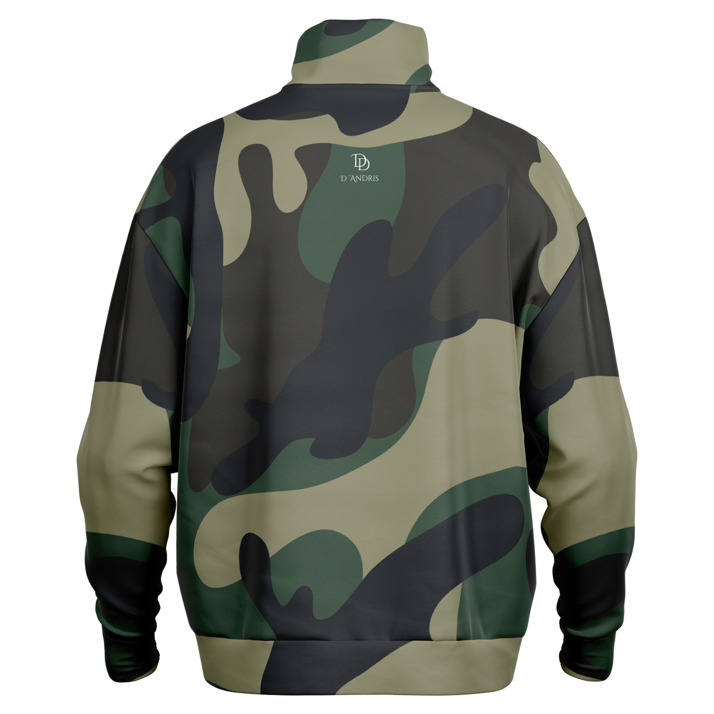 Camo Heavyweight Over-sized Quarter Zip Sweatshirt