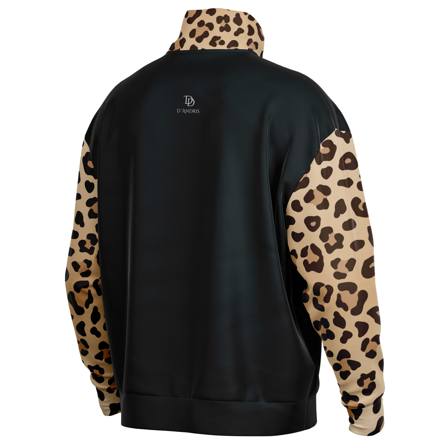Leopard Heavyweight Over-sized Quarter Zip Sweatshirt