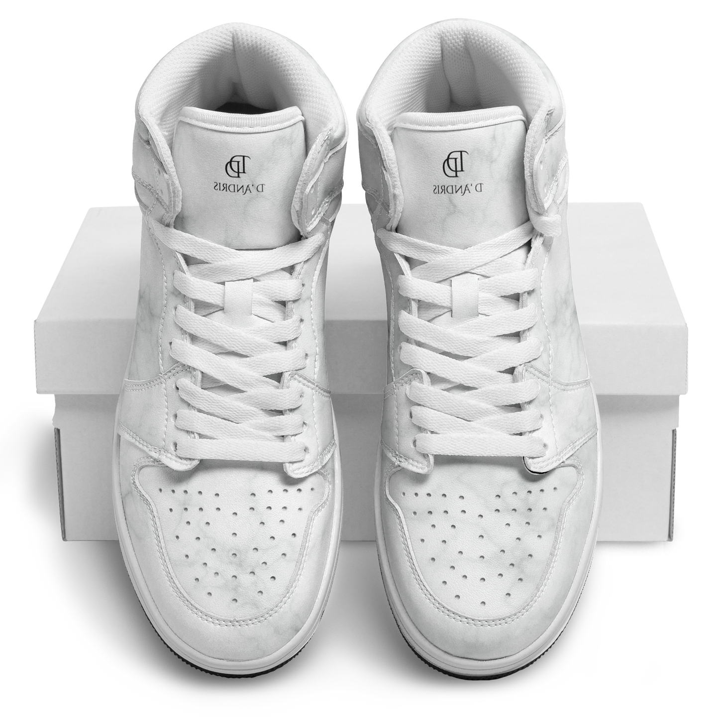 White Marble High Top Shoes