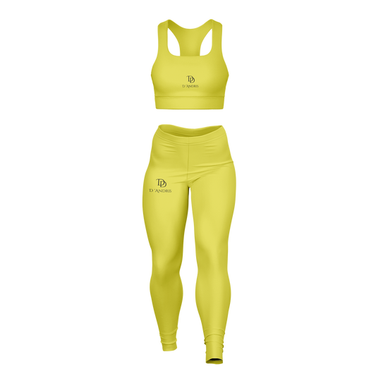 Yellow Padded Sports Bra & Leggings