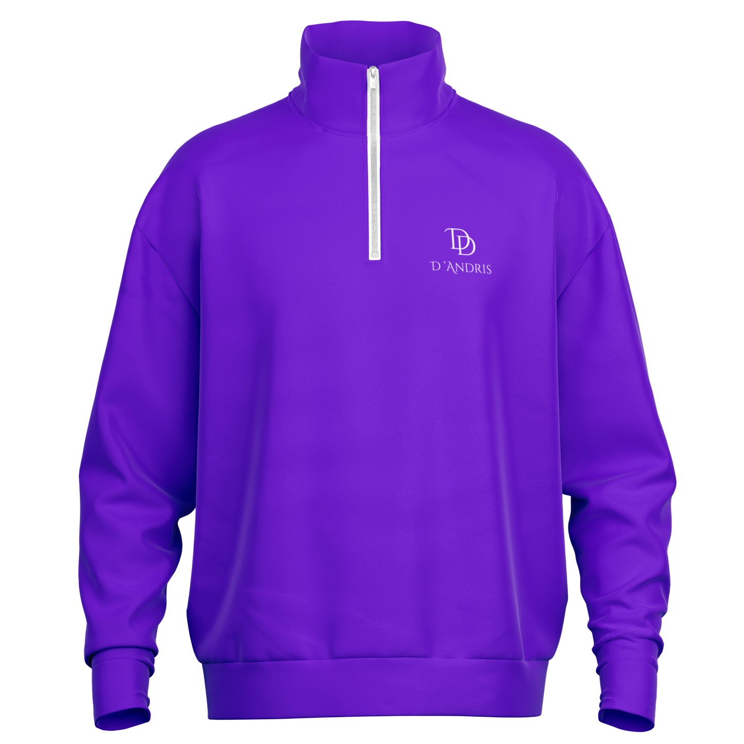 Purple Heavyweight Over-sized Quarter Zip Sweatshirt