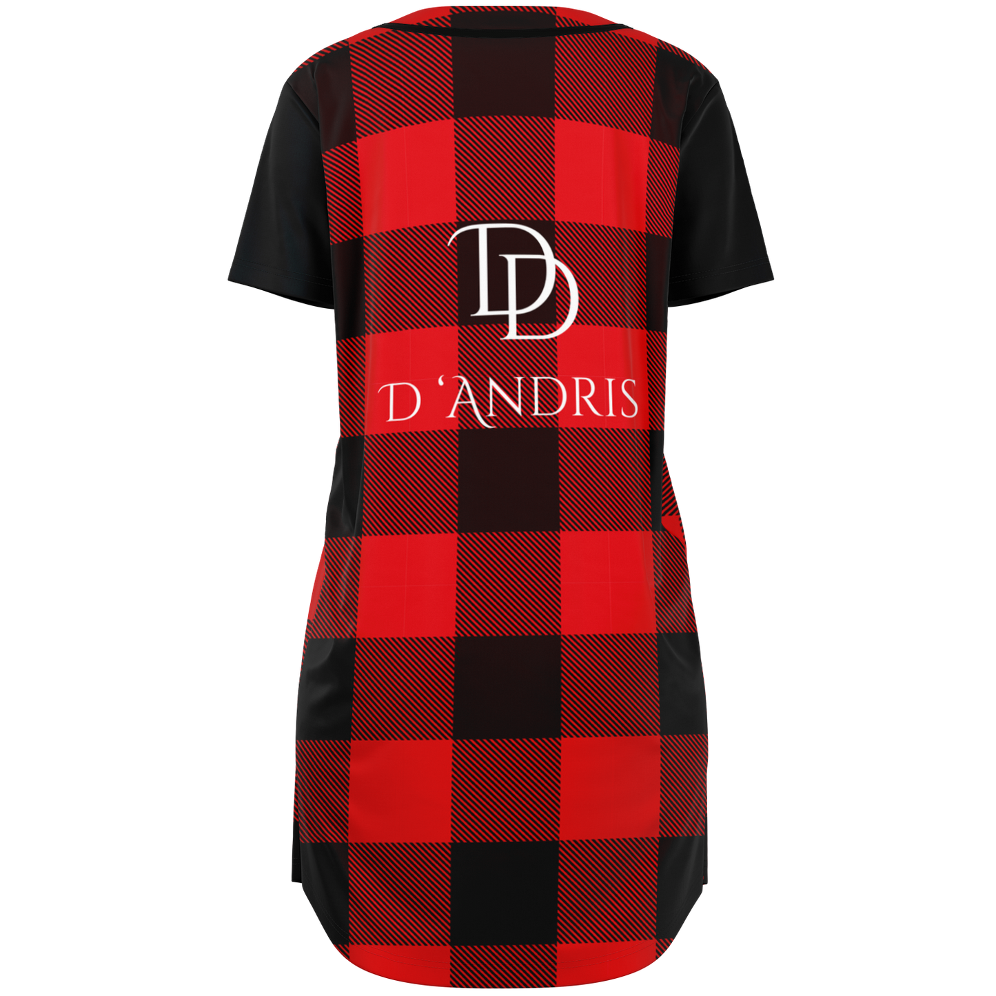Plaid Baseball Jersey Dress