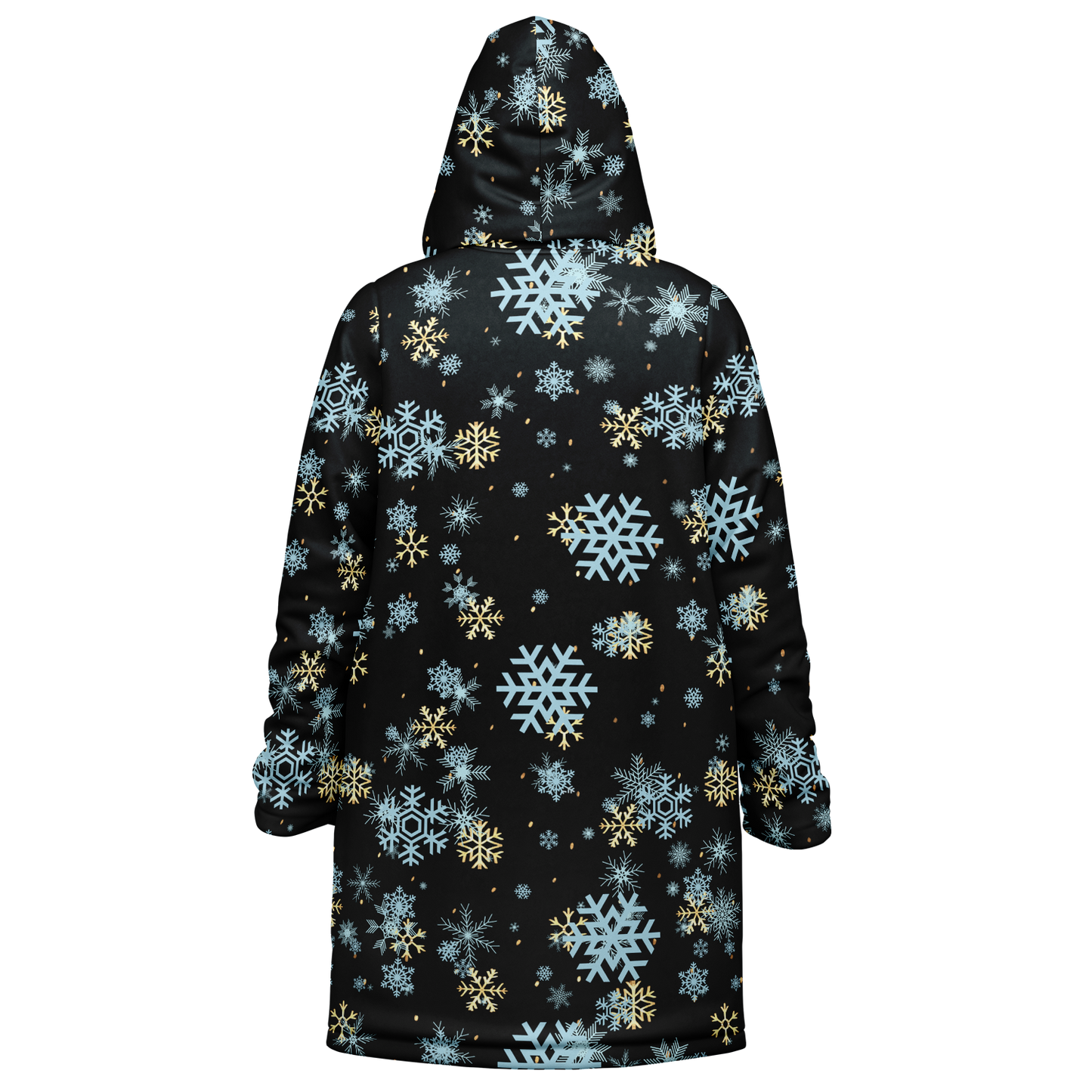 Black Snowfall Christmas Zipper Cloak