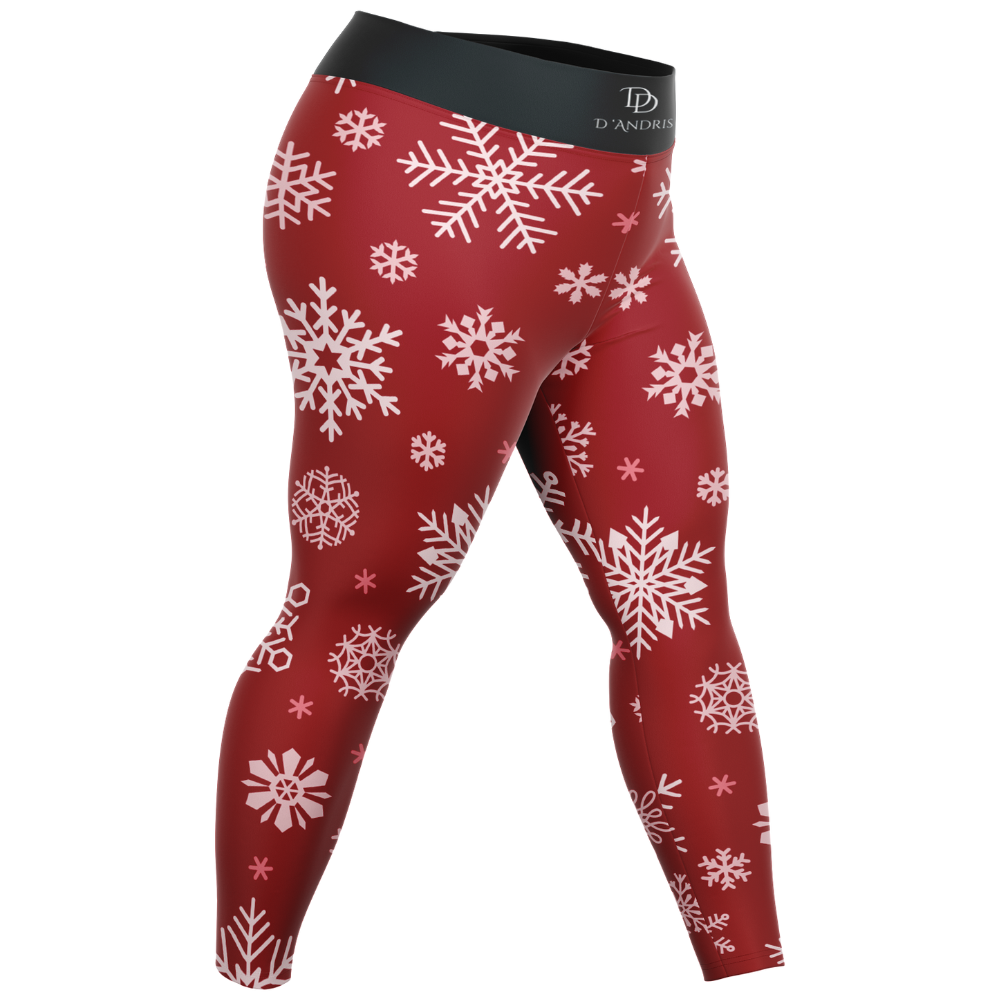 Red Snowfall Christmas Plus-size Legging